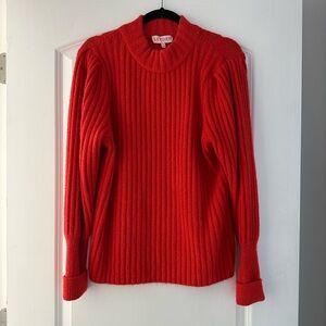 Leyden Women's Vibrant Red Mock Neck Sweater